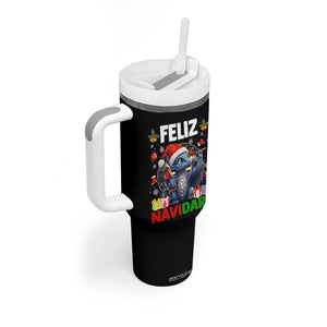 Funny Dragon Throwing Dart Christmas Gift Tumbler With Handle Feliz Navidart TS12 Print Your Wear