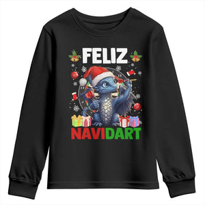 Funny Dragon Throwing Dart Christmas Gift Youth Sweatshirt Feliz Navidart TS12 Black Print Your Wear