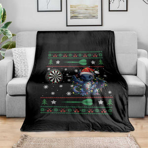 Funny Dragon Throwing Dart Throw Blanket Ugly Christmas Dart Player Gift TS12 Print Your Wear