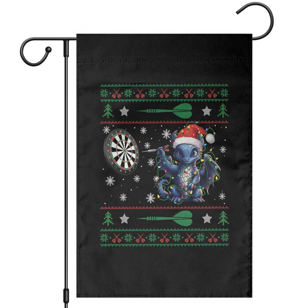 Funny Dragon Throwing Dart Garden Flag Ugly Christmas Dart Player Gift TS12 Black Print Your Wear