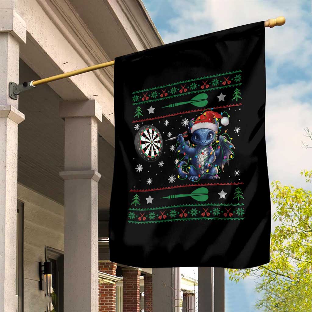 Funny Dragon Throwing Dart Garden Flag Ugly Christmas Dart Player Gift TS12 Print Your Wear