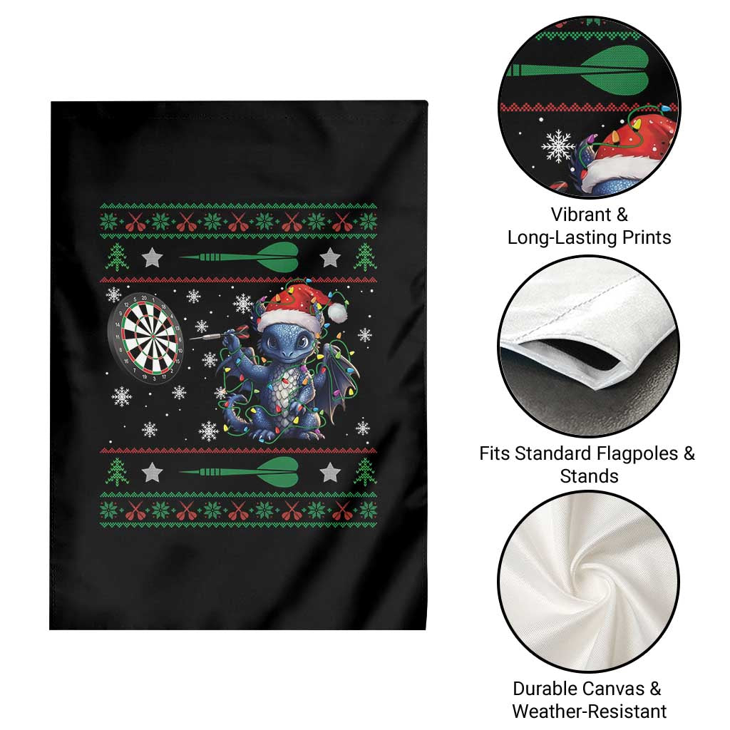 Funny Dragon Throwing Dart Garden Flag Ugly Christmas Dart Player Gift TS12 Print Your Wear