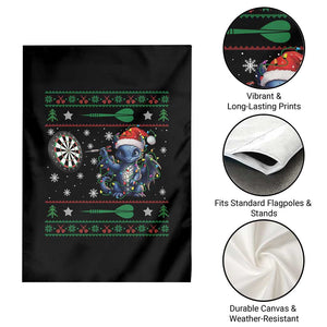 Funny Dragon Throwing Dart Garden Flag Ugly Christmas Dart Player Gift TS12 Print Your Wear