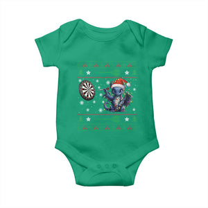 Funny Dragon Throwing Dart Baby Onesie Ugly Christmas Dart Player Gift TS12 Irish Green Print Your Wear