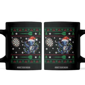 Funny Dragon Throwing Dart Coffee Mug Ugly Christmas Dart Player Gift TS12 Black Print Your Wear