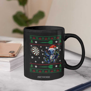 Funny Dragon Throwing Dart Coffee Mug Ugly Christmas Dart Player Gift TS12 Print Your Wear