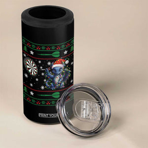 Funny Dragon Throwing Dart 4 in 1 Can Cooler Tumbler Ugly Christmas Dart Player Gift TS12 Print Your Wear