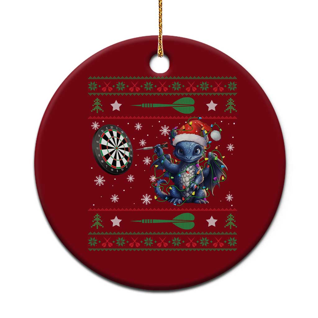 Funny Dragon Throwing Dart Ceramic Ornament Ugly Christmas Dart Player Gift TS12 1pc Red Print Your Wear
