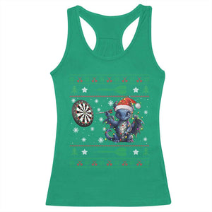 Funny Dragon Throwing Dart Racerback Tank Top Ugly Christmas Dart Player Gift TS12 Irish Green Print Your Wear