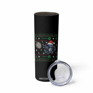 Funny Dragon Throwing Dart Skinny Tumbler Ugly Christmas Dart Player Gift TS12 Print Your Wear