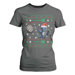 Funny Dragon Throwing Dart T Shirt For Women Ugly Christmas Dart Player Gift TS12 Dark Heather Print Your Wear