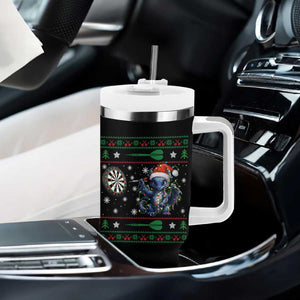 Funny Dragon Throwing Dart Tumbler With Handle Ugly Christmas Dart Player Gift TS12 Print Your Wear
