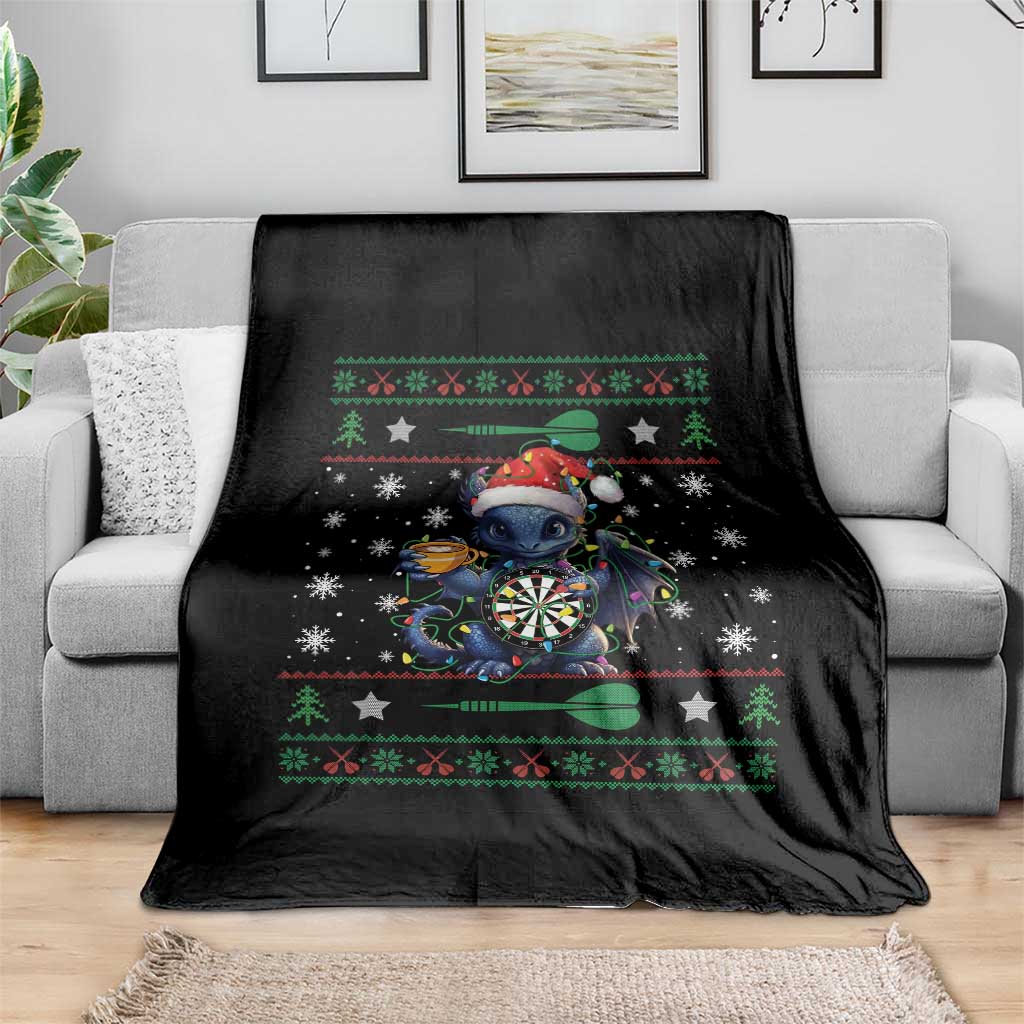 Ugly Christmas Dragon Dart Player Throw Blanket Gift For Dartist TS12 Print Your Wear
