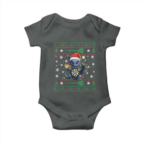 Ugly Christmas Dragon Dart Player Baby Onesie Gift For Dartist TS12 Dark Heather Print Your Wear