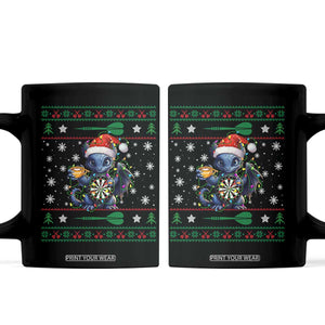 Ugly Christmas Dragon Dart Player Coffee Mug Gift For Dartist TS12 Black Print Your Wear