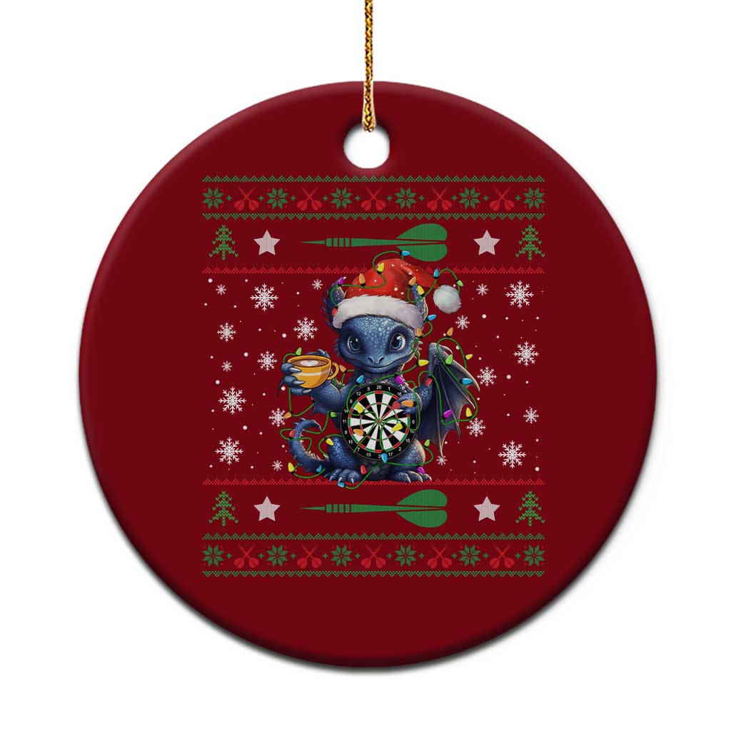 Ugly Christmas Dragon Dart Player Ceramic Ornament Gift For Dartist TS12 1pc Red Print Your Wear