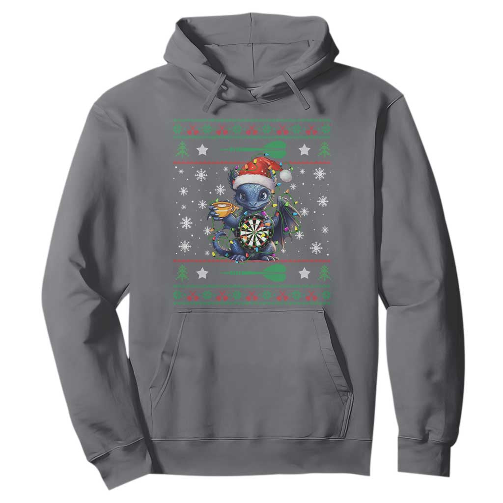 Ugly Christmas Dragon Dart Player Hoodie Gift For Dartist TS12 Charcoal Print Your Wear