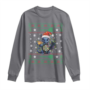 Ugly Christmas Dragon Dart Player Long Sleeve Shirt Gift For Dartist TS12 Charcoal Print Your Wear