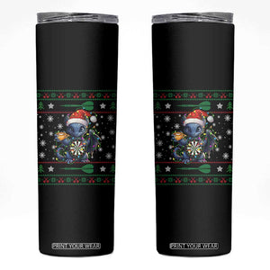 Ugly Christmas Dragon Dart Player Skinny Tumbler Gift For Dartist TS12 Black Print Your Wear
