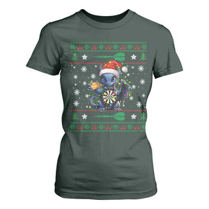 Ugly Christmas Dragon Dart Player T Shirt For Women Gift For Dartist TS12 Dark Forest Green Print Your Wear