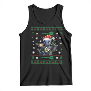Ugly Christmas Dragon Dart Player Tank Top Gift For Dartist TS12 Black Print Your Wear