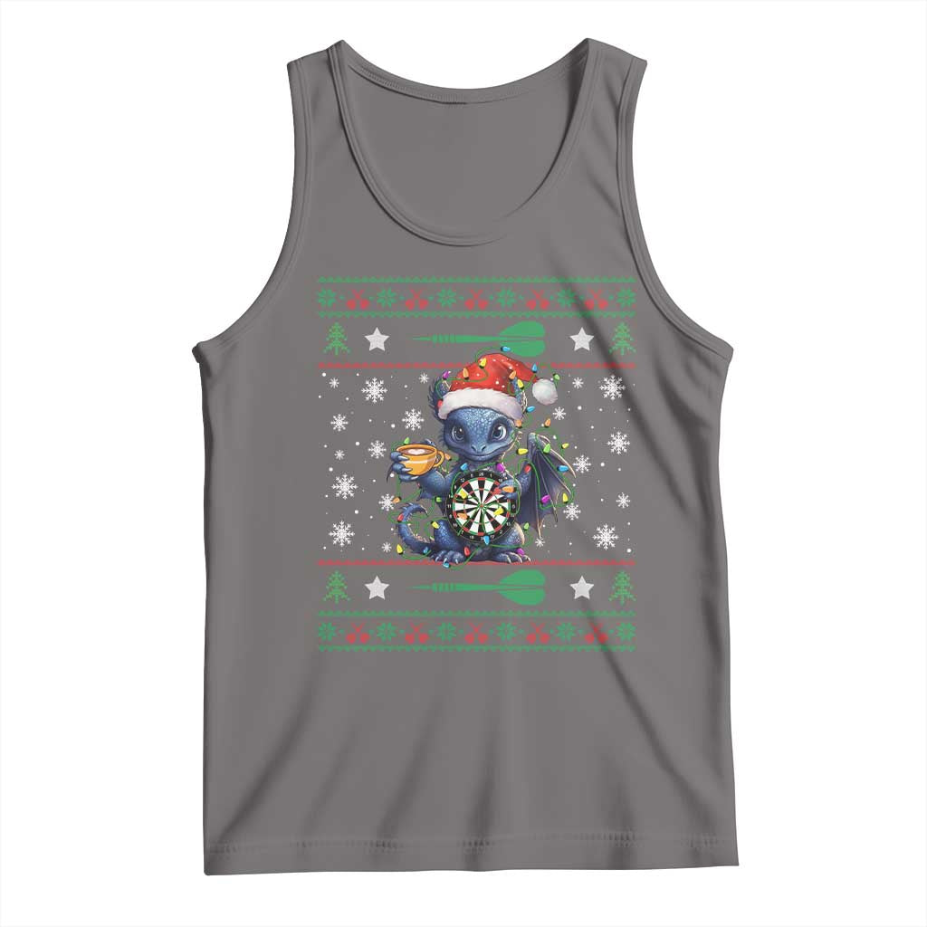 Ugly Christmas Dragon Dart Player Tank Top Gift For Dartist TS12 Deep Heather Print Your Wear