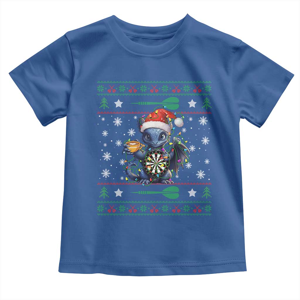 Ugly Christmas Dragon Dart Player Toddler T Shirt Gift For Dartist TS12 Royal Blue Print Your Wear