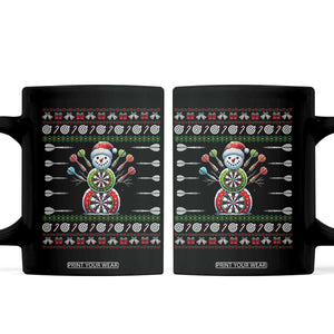 Funny Snowman Dartboard Coffee Mug Dartist Ugly Christmas Gift TS12 Black Print Your Wear