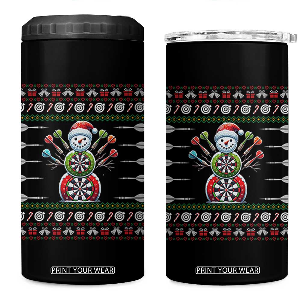 Funny Snowman Dartboard 4 in 1 Can Cooler Tumbler Dartist Ugly Christmas Gift TS12 One Size: 16 oz Black Print Your Wear
