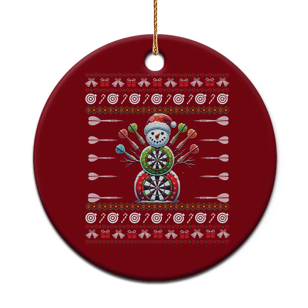 Funny Snowman Dartboard Ceramic Ornament Dartist Ugly Christmas Gift TS12 1pc Red Print Your Wear
