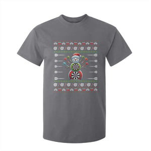 Funny Snowman Dartboard T Shirt For Kid Dartist Ugly Christmas Gift TS12 Charcoal Print Your Wear