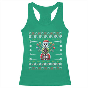Funny Snowman Dartboard Racerback Tank Top Dartist Ugly Christmas Gift TS12 Irish Green Print Your Wear