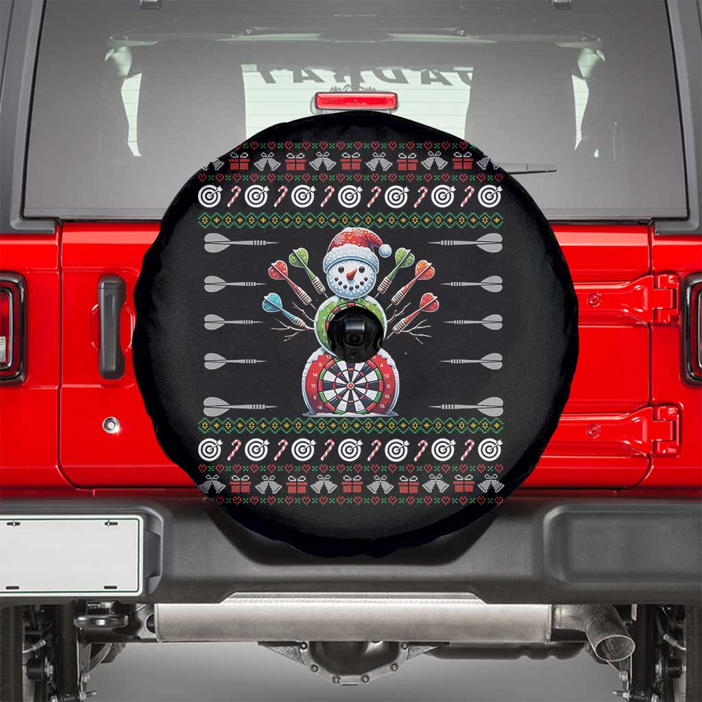 Funny Snowman Dartboard Spare Tire Cover Dartist Ugly Christmas Gift TS12 Black Print Your Wear