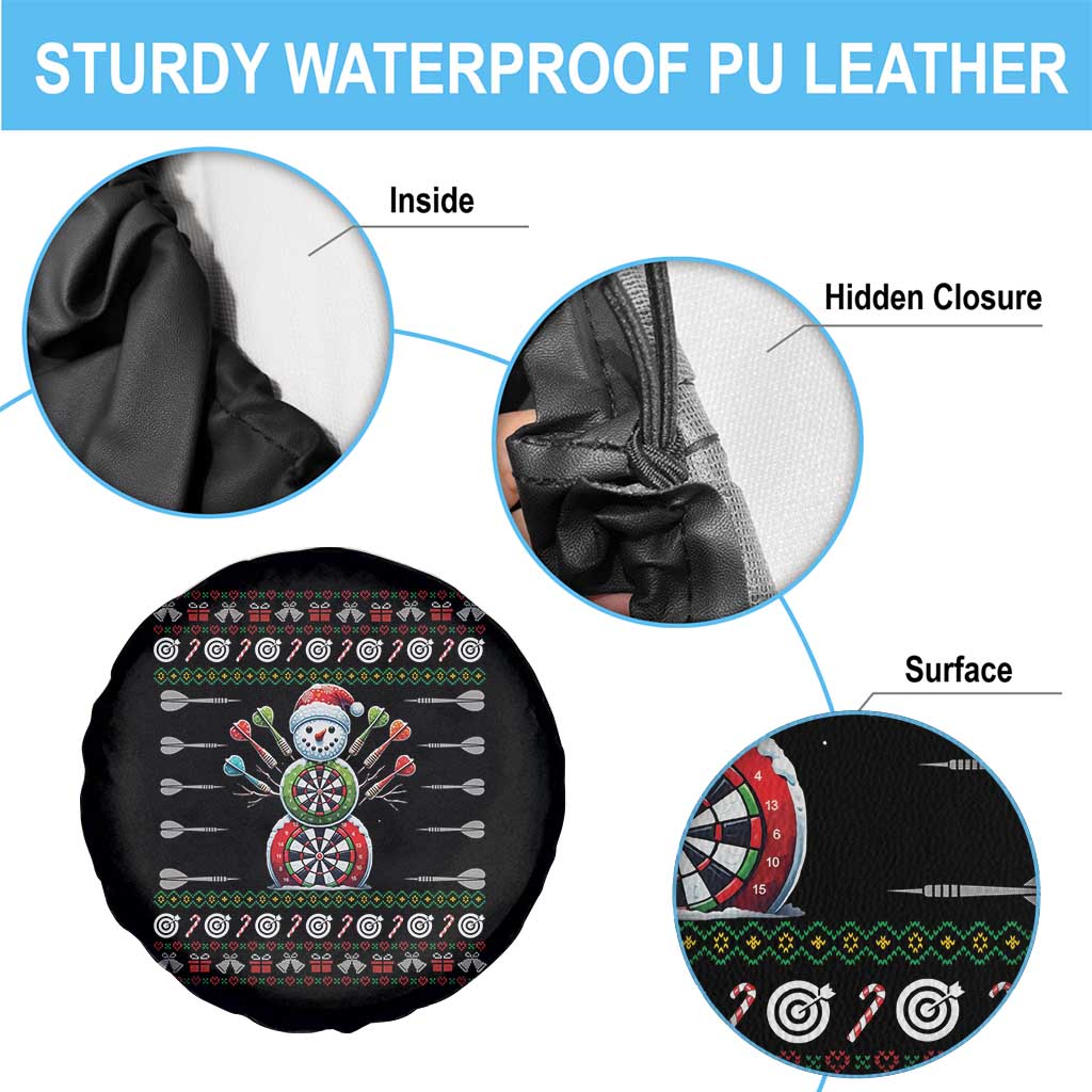 Funny Snowman Dartboard Spare Tire Cover Dartist Ugly Christmas Gift TS12 Print Your Wear