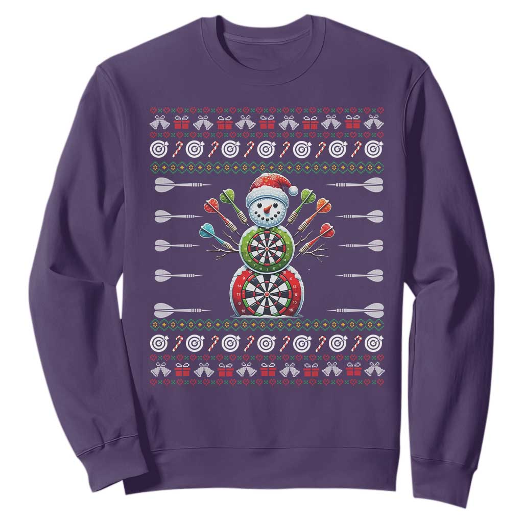 Funny Snowman Dartboard Sweatshirt Dartist Ugly Christmas Gift TS12 Purple Print Your Wear
