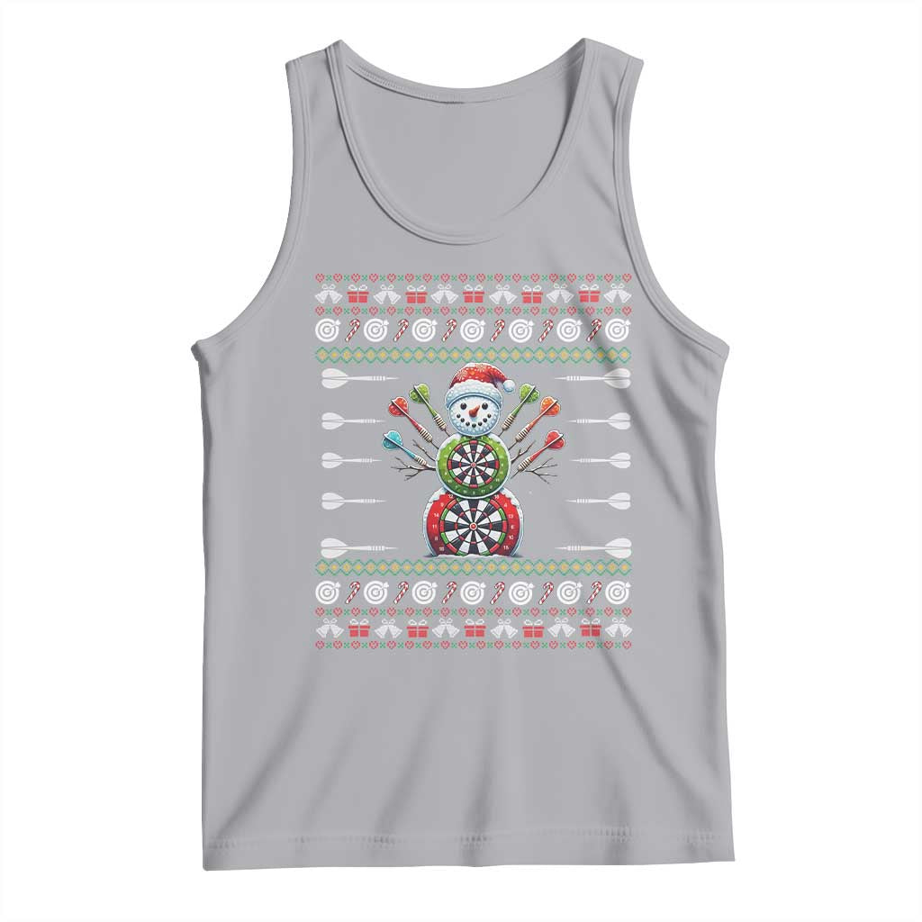 Funny Snowman Dartboard Tank Top Dartist Ugly Christmas Gift TS12 Athletic Heather Print Your Wear