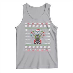 Funny Snowman Dartboard Tank Top Dartist Ugly Christmas Gift TS12 Athletic Heather Print Your Wear