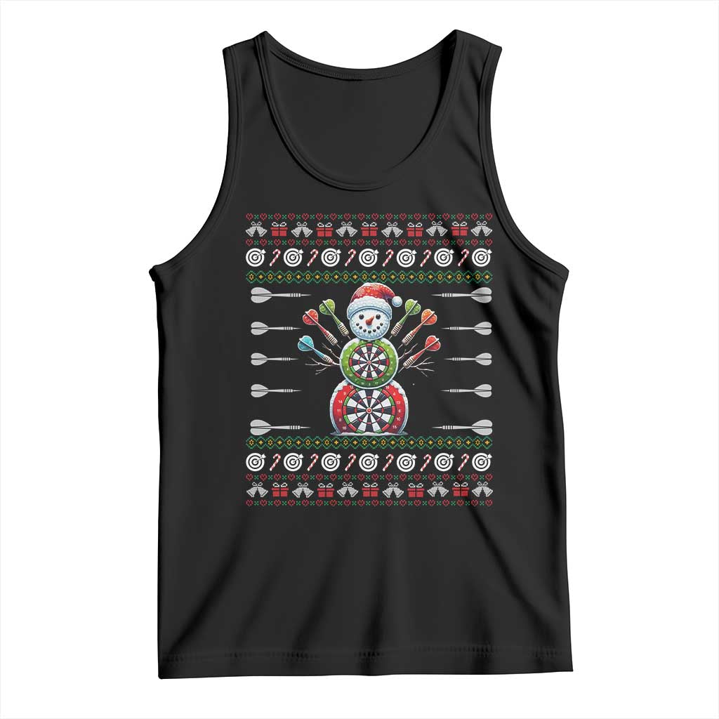 Funny Snowman Dartboard Tank Top Dartist Ugly Christmas Gift TS12 Black Print Your Wear