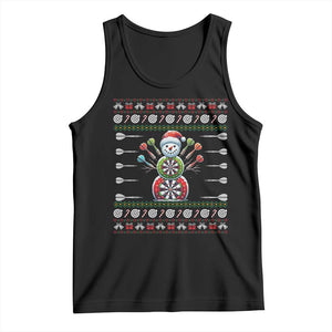 Funny Snowman Dartboard Tank Top Dartist Ugly Christmas Gift TS12 Black Print Your Wear
