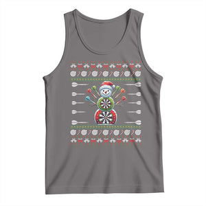 Funny Snowman Dartboard Tank Top Dartist Ugly Christmas Gift TS12 Deep Heather Print Your Wear