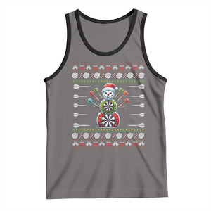 Funny Snowman Dartboard Tank Top Dartist Ugly Christmas Gift TS12 Deep Heather Black Print Your Wear
