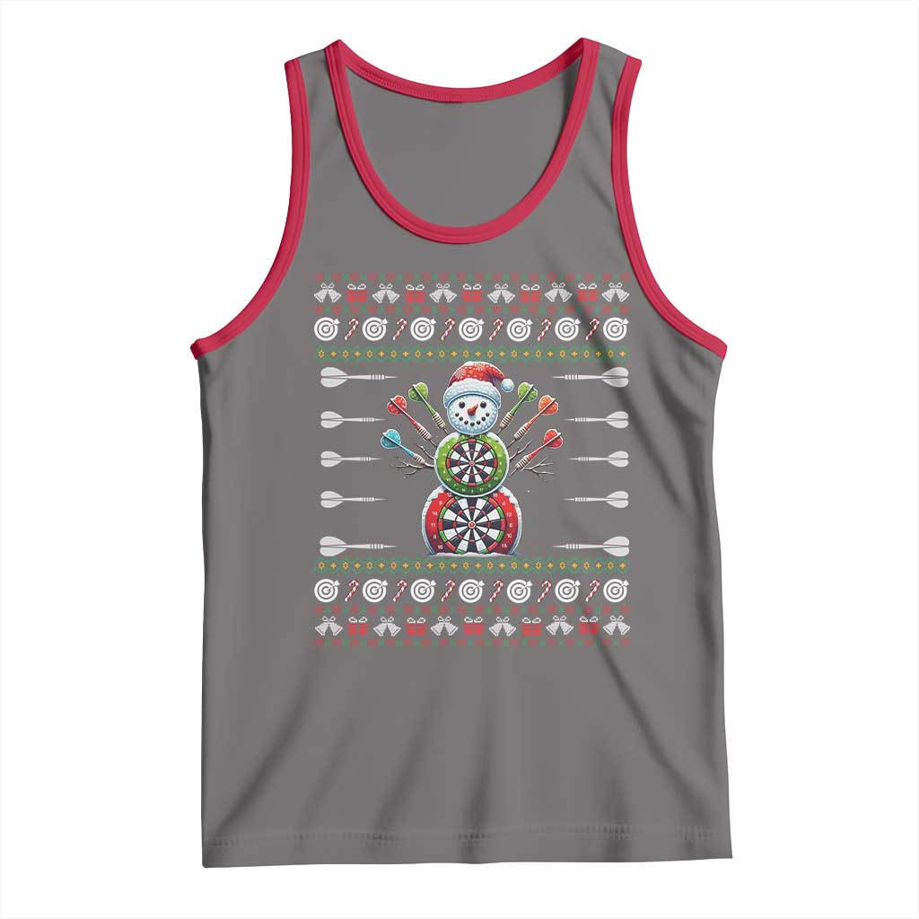 Funny Snowman Dartboard Tank Top Dartist Ugly Christmas Gift TS12 Deep Heather Red Print Your Wear