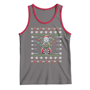 Funny Snowman Dartboard Tank Top Dartist Ugly Christmas Gift TS12 Deep Heather Red Print Your Wear