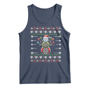 Funny Snowman Dartboard Tank Top Dartist Ugly Christmas Gift TS12 Navy Print Your Wear