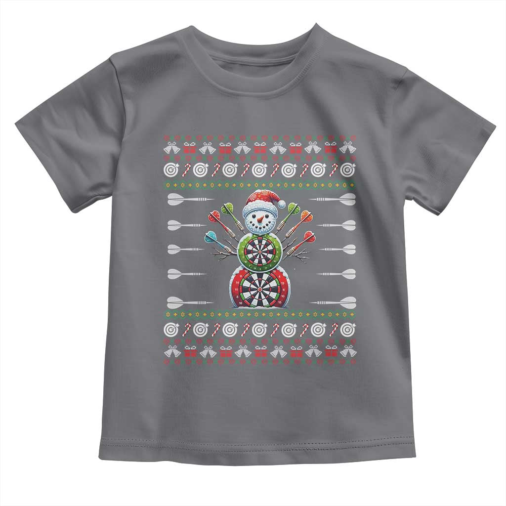 Funny Snowman Dartboard Toddler T Shirt Dartist Ugly Christmas Gift TS12 Charcoal Print Your Wear