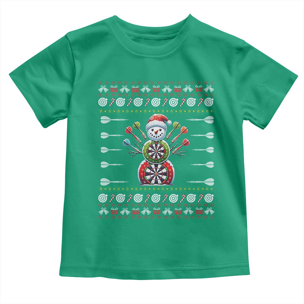 Funny Snowman Dartboard Toddler T Shirt Dartist Ugly Christmas Gift TS12 Irish Green Print Your Wear