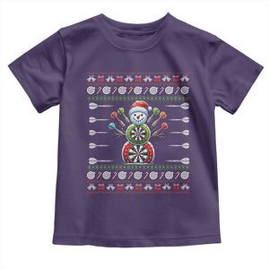 Funny Snowman Dartboard Toddler T Shirt Dartist Ugly Christmas Gift TS12 Purple Print Your Wear