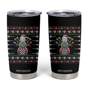 Funny Snowman Dartboard Tumbler Cup Dartist Ugly Christmas Gift TS12 Black Print Your Wear