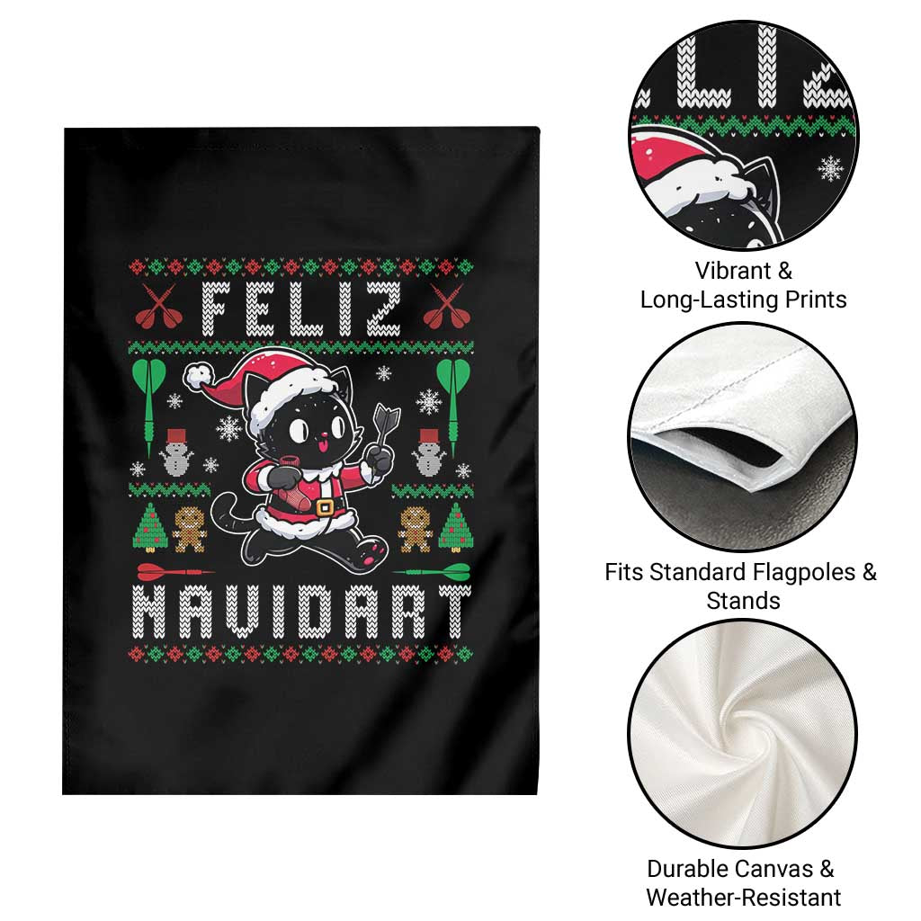 Santa Cat Feliz Navidart Garden Flag Funny Dartist Ugly Christmas Gift TS12 Print Your Wear