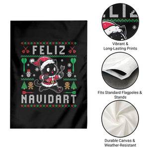 Santa Cat Feliz Navidart Garden Flag Funny Dartist Ugly Christmas Gift TS12 Print Your Wear